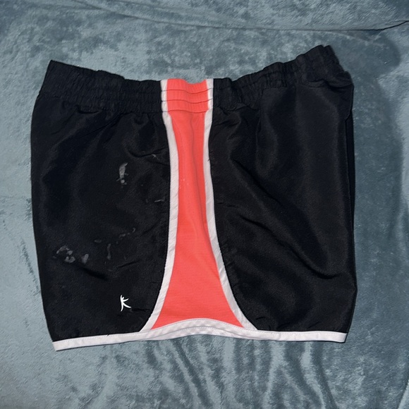 Danskin now large 12-14 black white and orange shorts stained - Picture 4 of 6